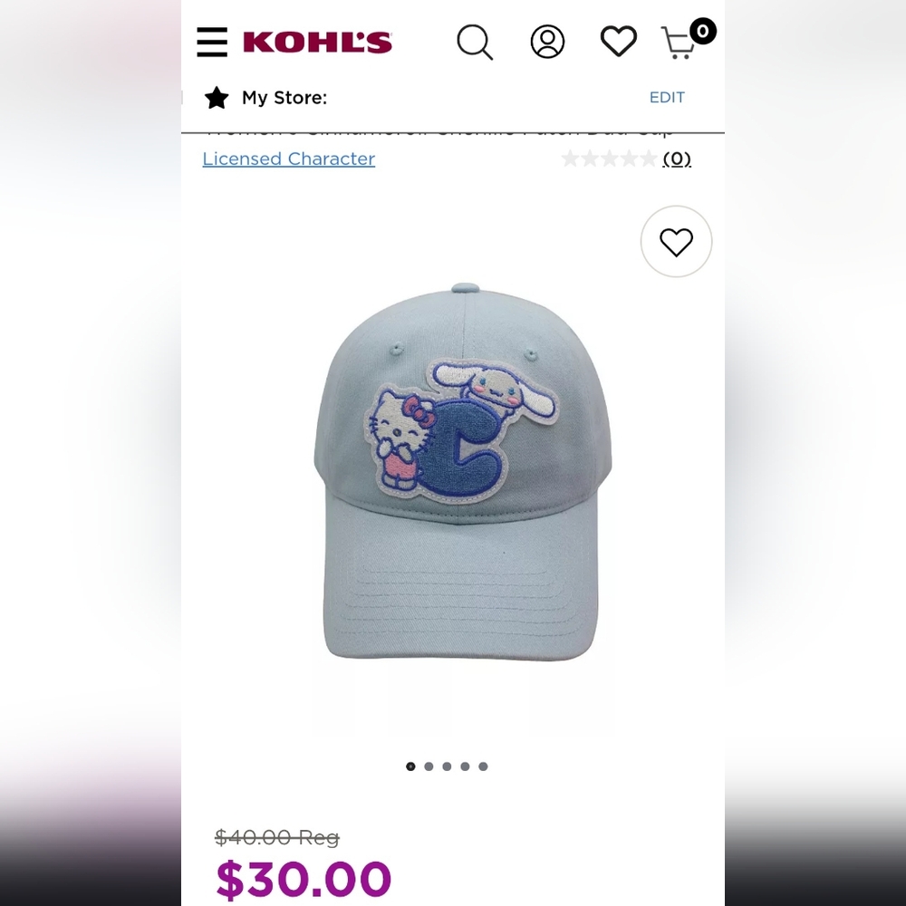 🆕Hello Kitty and Cinnamoroll Varsity Chenille C Initial Light Blue Baseball Cap - Picture 11 of 11